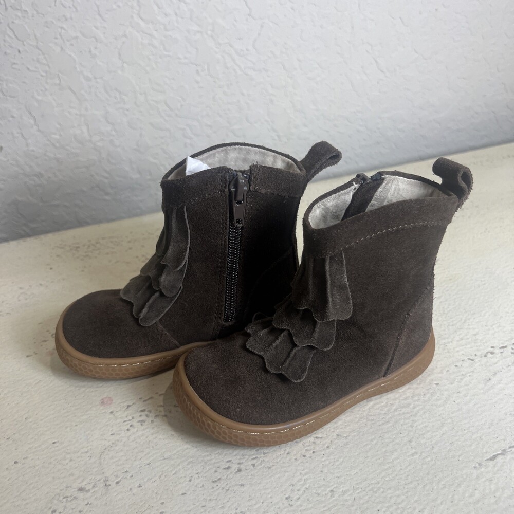 Livie & Luca Pepper Mocha Classic Boots Suede Leather Layered Booties Size 6 - Picture 2 of 7